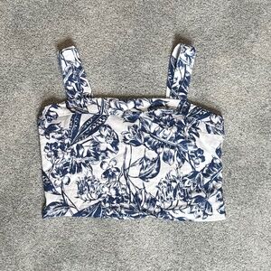 Abercrombie Linen Blend Cropped Top